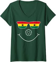 Camiseta V de Fútbol Ghana para Mujer