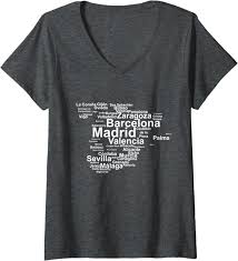 Camiseta Mapa de Ciudades de España para Mujer