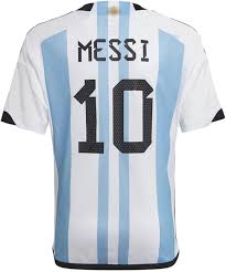 Camiseta Juvenil Argentina Messi #10 - Blanco/Azul
